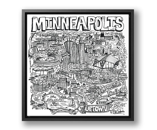 Minneapolis "My View" Doodle by Bill Svoboda [Framed]