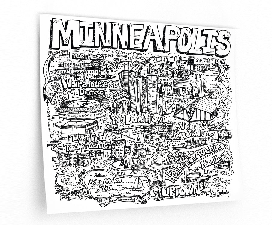 Minneapolis "My View" Doodle by Bill Svoboda [Print]