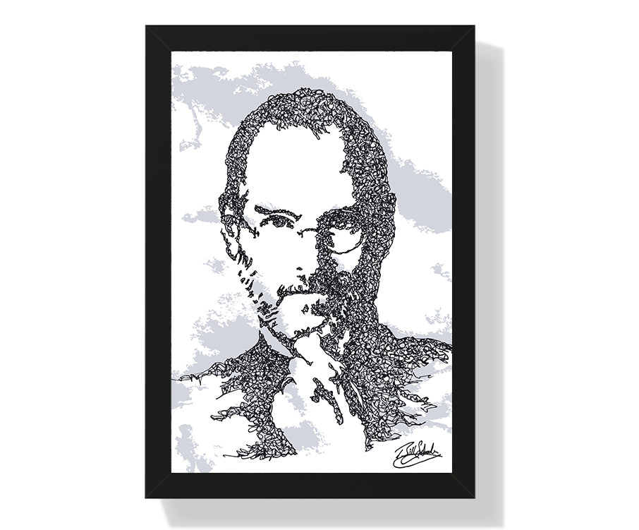 Steve Jobs Deep Thought Doodle [Framed]